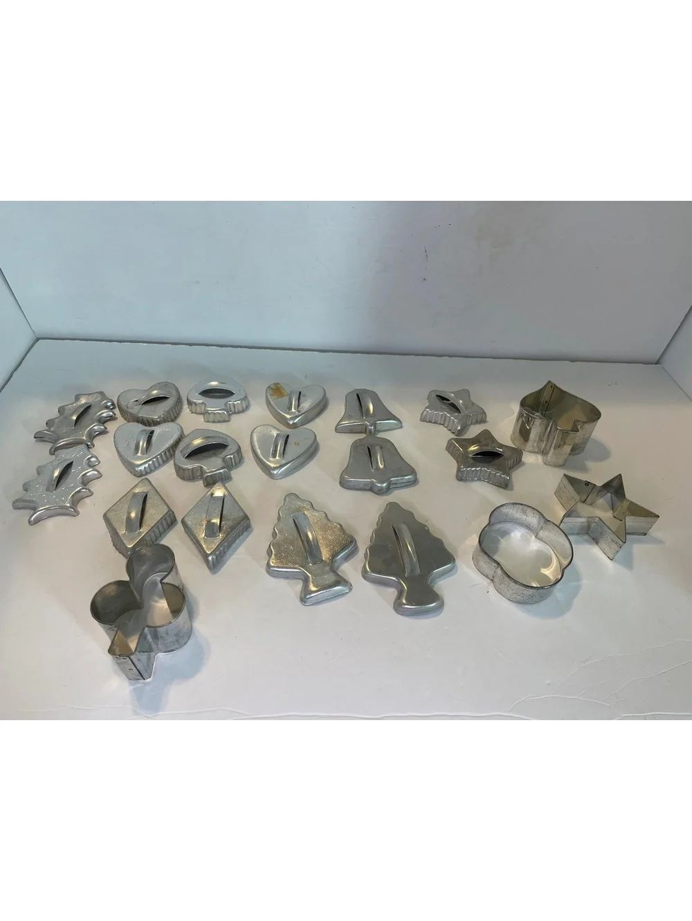 Vintage Metal Cookie Cutters Lot of 20 Aluminum Tin Holiday